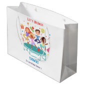 トランポリン跳び跳ね上がりパーク子供の誕生日 ラージペーパーバッグ (裏面アングル)