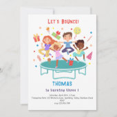 トランポリン跳び跳ね上がりパーク子供の誕生日 招待状 (正面)