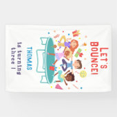 トランポリン跳び跳ね上がりパーク子供の誕生日 横断幕 (横)