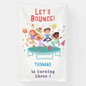 トランポリン跳び跳ね上がりパーク子供の誕生日 横断幕 (縦)