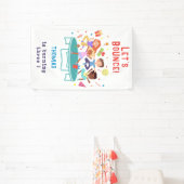 トランポリン跳び跳ね上がりパーク子供の誕生日 横断幕 (インサイチュ)