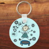 トランポリンTシャツとギフトにステッキの女の子 キーホルダー (正面)