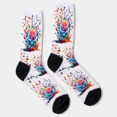 トランレアルソックスでスタイリングしたドリップアイスバラ ソックス (右)