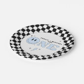 トラヴィスブルーワンハッピードゥデスマイル顔誕生日 ペーパープレート (アングル)