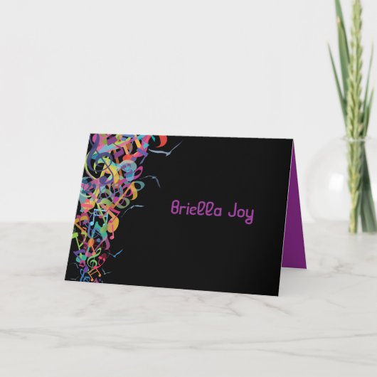 トラーの音こうもりバー(ユダヤ教の)バル・ミツバーサンキューカード サンキューカード (正面)