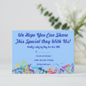 トラーの音こうもりバー（ユダヤ教の）バル・ミツバー返信カード 出欠カード (スタンド正面)