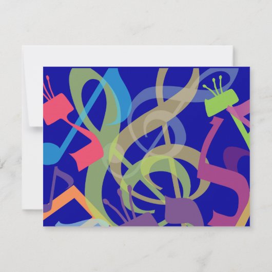 トラーの音こうもりバー（ユダヤ教の）バル・ミツバー返信カード 出欠カード (裏面)