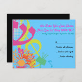 トラー花の音バルミツワー返信カード 出欠カード (正面/裏面)