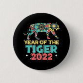 トラ中国のの新年2022 – マンダラ 缶バッジ (正面)