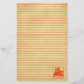 トラ中国のガ野生動物の新年が赤で並ぶ 便箋 (正面)