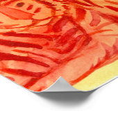 トラ中国のガ野生動物の猫の赤の新年 ポスター (角)