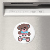 トラ保護ンスキッズプライド国旗テディベア マグネット (インサイチュ (食洗機))