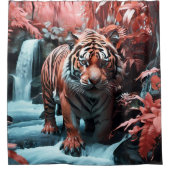 トラ威厳のあるガーバイザウォーターフォールバスルーム シャワーカーテン (正面)