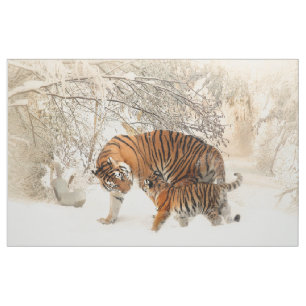 トラ家族のベビー ファブリック