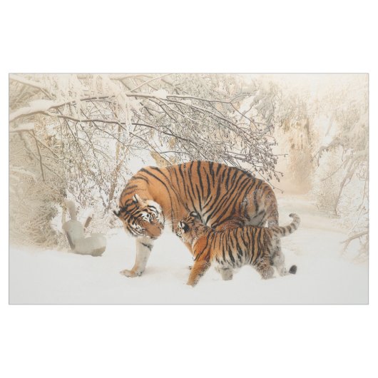 トラ家族のベビー ファブリック (ヤード)