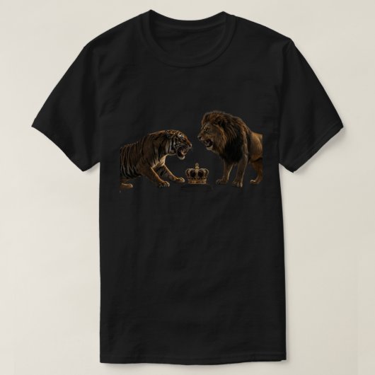トラ対ライオン Tシャツ (デザイン正面)