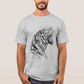 トラ怒グの頭の手描き Tシャツ (正面)