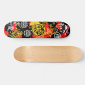 トラ日本のガアジア混合媒体文化レッドブラック スケートボード (横)