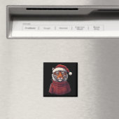 トラ柄のダサ可愛いセーター サンタ帽子 クリスマス マグネット (インサイチュ (食洗機))