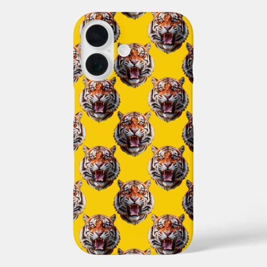 トラ柄デザイン イエロー Case-Mate iPhoneケース (裏面)