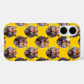 トラ柄デザイン イエロー Case-Mate iPhoneケース (裏面 (横))