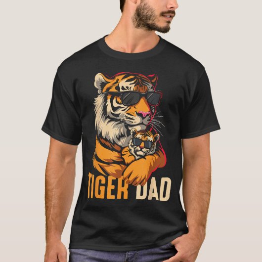トラ父さん 面白い父の日 パパは虎 Tシャツ (正面)