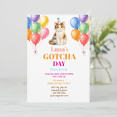 トラ猫のうちの子記念日パーティーグッズ ペット 招待状 (スタンド正面)