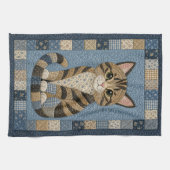 トラ猫キルト  キッチンタオル (横)
