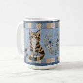 トラ猫キルト コーヒーマグカップ (正面左)