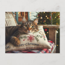 トラ猫 メリークリスマス AI ポストカード