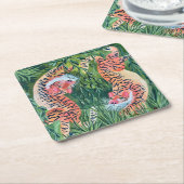 トラ紙コースター スクエアペーパーコースター (アングル)