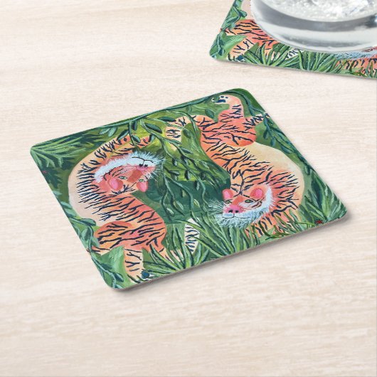 トラ紙コースター スクエアペーパーコースター (アングル)