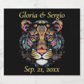 トラ素晴らしガーヘッドの名前と日付 スパークリングワインラベル (シングルラベル)