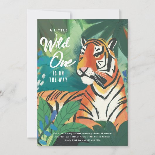 トラ絵を描ビーのシャワー 招待状 (正面)