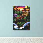 トラ絵画ガージャングル寺院に乗るアートマン キャンバスプリント (インサイチュ (ウッドフロア))