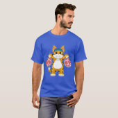 トラ虎ボディビルダーダンベル筋トレ Tシャツ (正面フル)