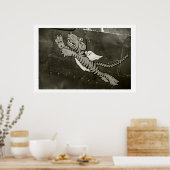 トラ飛んでいるグ ポスター (キッチン)