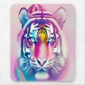 トラ鮮やかカラフル顔はっきりしたモダン野生動物 マウスパッド (正面)