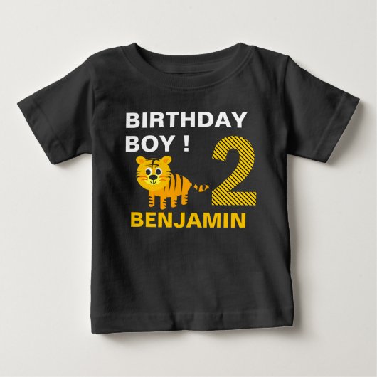 トラ2歳の誕生日パーティー ベビーTシャツ (正面)