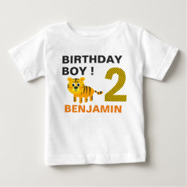 トラ2歳の誕生日パーティー ベビーTシャツ