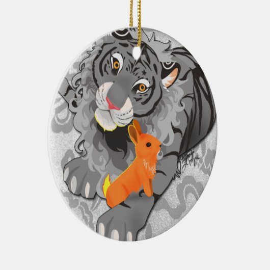 トラ/ウサギのオーナメントの年 セラミックオーナメント (右)