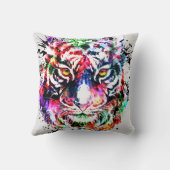 トラ | カラフルスケッチ | 抽象芸術 クッション (裏面)