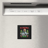 トラ・クリスマス・サンタ帽子・Xmas 私のクリスマスの精神 マグネット (インサイチュ (食洗機))