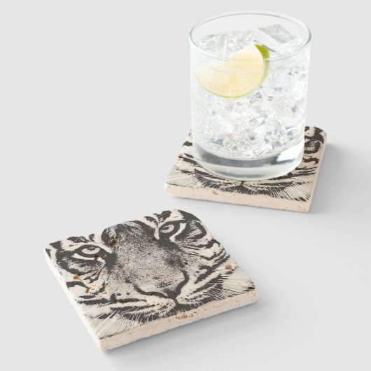 トラ ストーンコースター (横)