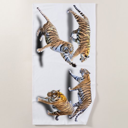 トラ ビーチタオル (正面)