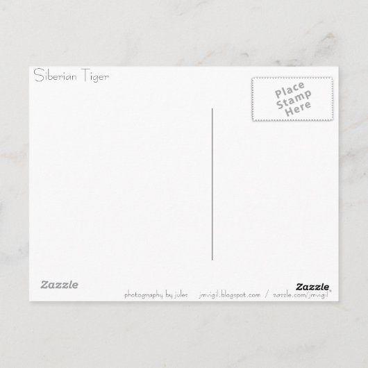 トラ ポストカード (裏面)