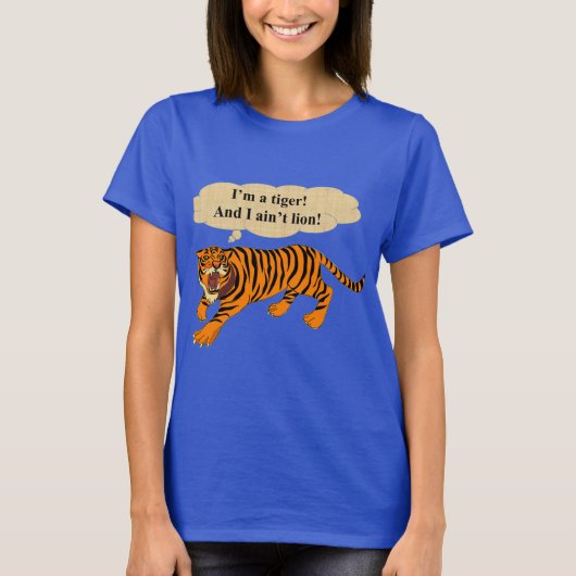 トラ、ライオンおよびしゃれ Tシャツ (正面)