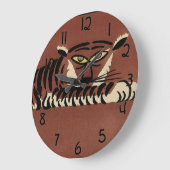 トラ-好古家、カラフルなさし絵 ラージ壁時計 (傾斜)