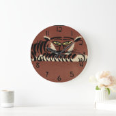 トラ-好古家、カラフルなさし絵 ラージ壁時計 (ホーム)