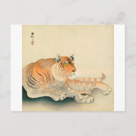 トラ,小原古邨虎，大原小村，浮世絵 ポストカード